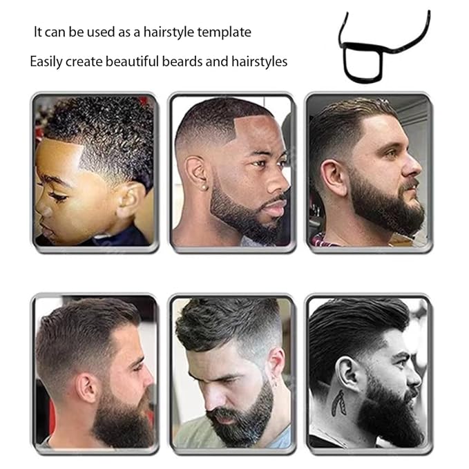 Beard Styling Template Goatee Mustache Grooming Guide Stencil Lineup Tool Shaving Template for Men Face Hair Styling Hairline Shaping Orange