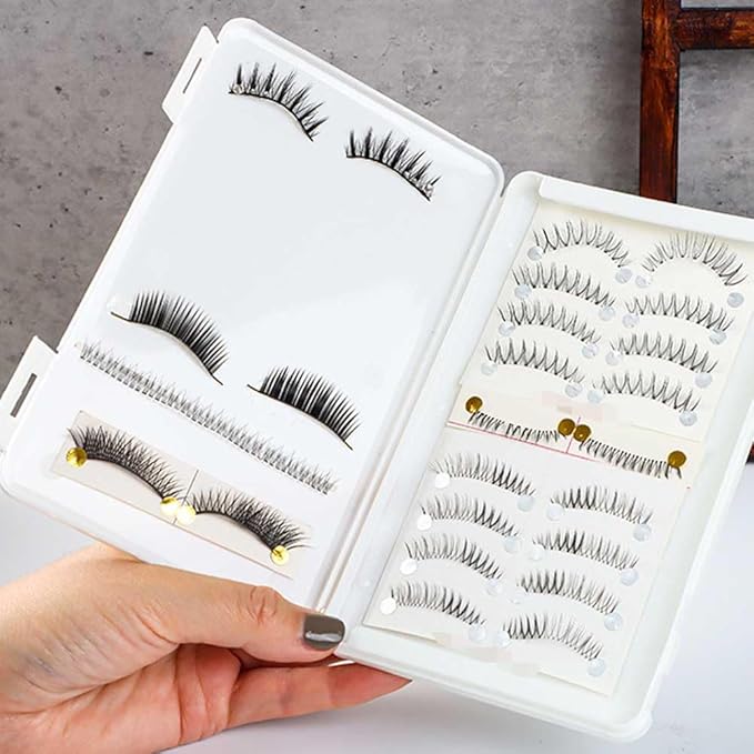 4 Pieces Eyelash Storage Box Case Container Plastic False Eyelash Storage Box Case Container Rectangle Eyelash Organizer Holder Case Box False Lash Storage Box Case Container, Blue