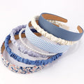 AHONEY 7 Pack Headbands for Girls Women Headbands Trendy Non Slip Hairbands Cute Hair Accessories Multi-style Preppy Headband Pack Diademas Para Mujer (Blue)