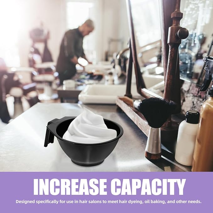5pcs Hair Salon Dye Bowl Hair Dye Bowl Dying Mixing Tinting Mixing s with Handles DIY Makeup Making Black Plastic