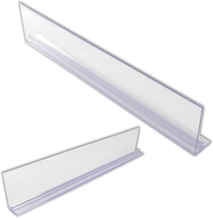 STORE FIXTURES DIRECT Auto Feed Shelf Product Pusher Kit, Adjustable Width Spring Loaded Merchandise Glider Pushing System, Kit for [1] 12" D x 24" L Shelf - [9 Shelf Pushers + 10 Dividers]