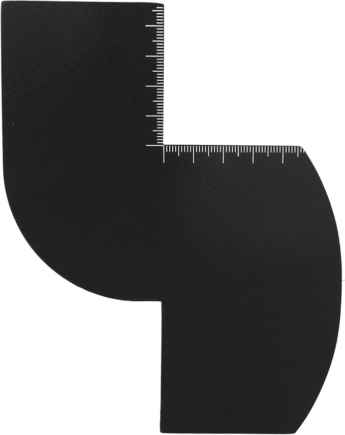 Color Enhancement Barber Card, S Shape Black Hairline Tool Lineup Pencil Kit with Measurement Indicators Color Spray Edge Hair Line Up Card Essentials Supplies Accessories for Beard & Hair