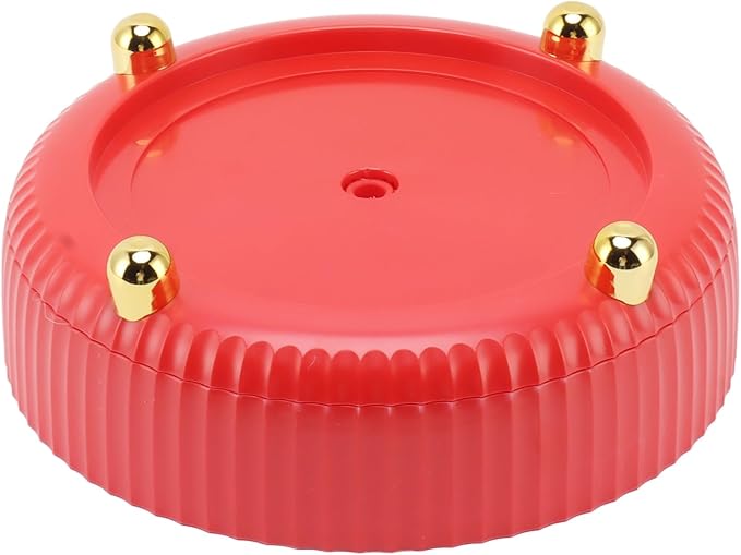 Fydun Rotating Plate, 360 Degree Storage Rack Organizer Round Cosmetic Shelf Basket Turntable for Kitchen Cabinet Pantry Small White Lazy Susans Refrigerator (Red)