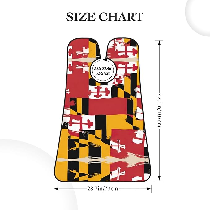 Maryland Flag Print Beard Bib Shaving Apron, Beard Hair Trimming Cape Gift For Dad