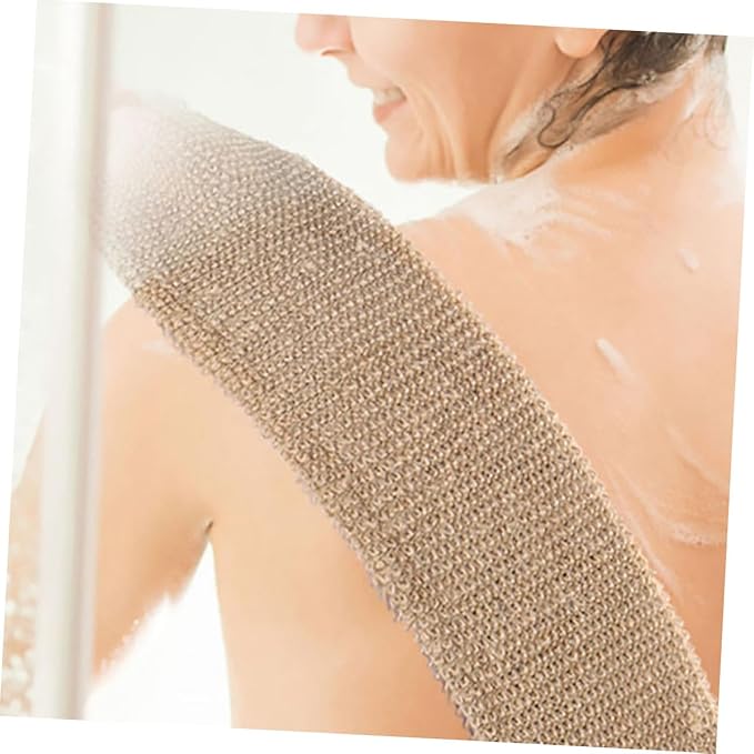 2Pcs Back Scrubber Strap Exfoliating Bath Towel for Back Washing Ramie Jute Material Shower Accessory for Skin Care and Relaxation