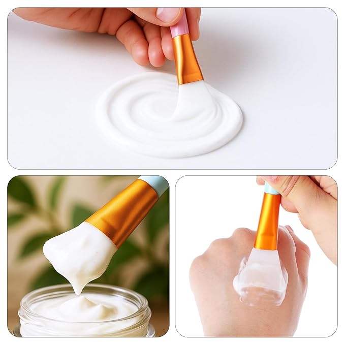 4pcs Silicone Face Mask Brush Mask Applicator Tool Soft Silicone Facial Mud Makeup Brushes Hairless Face Masks Beauty Applicator Tool for Body Lotion Butter Clay BB Cream DIY Masks