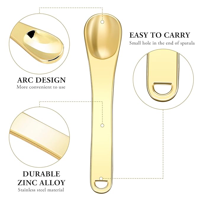 Mini Metal Makeup Spatula Skin Care Cosmetic Spoon Reusable Applicator, Beauty Scoop for Facial Cosmetic for Face Mask Cream Lotions Moisturizers