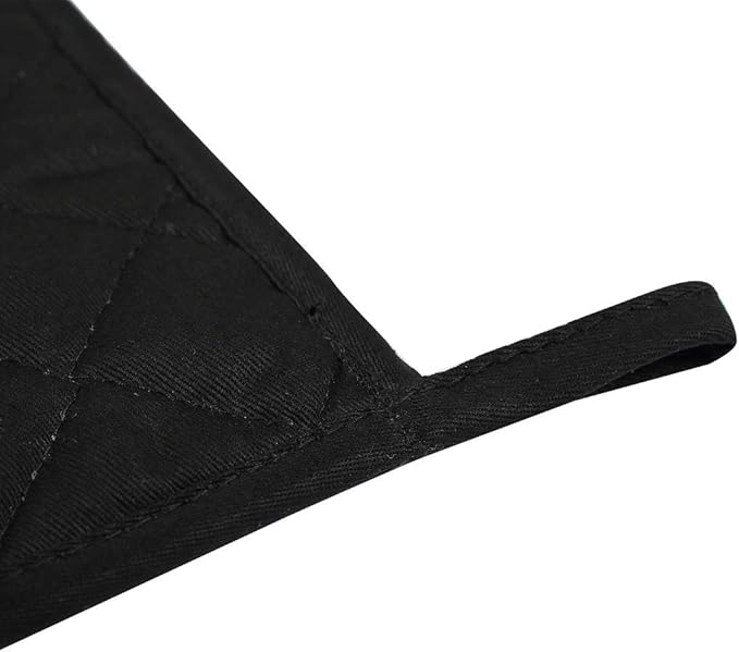6 Pack Potholders Kitchen Pot Holders Set,Cotton Pot Holders for Kitchen 7 inch hot Pads,Heat Resistant Hot Pads for Cooking and Baking Black