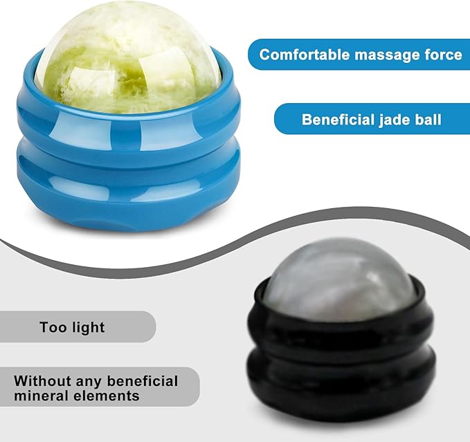 ideayard Massage Roller Ball - Massage Stone Jade Ball for Full Body Massage Lacrosse Ball Massager, Back Massage Tool, Self Massage Ball for Sore Muscle