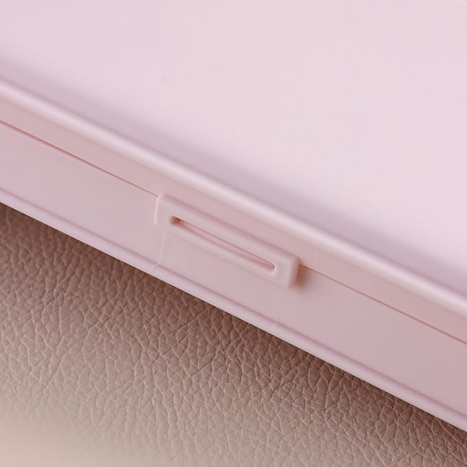 Nail Art Tool Storage Box, Plastic Manicure Tool Box, Manicure Efile Accessories Drill Kit Case, Beauty tool Case, Tweezers Container, Travel Salon Home, Nail Implement for Esthetician -Pink