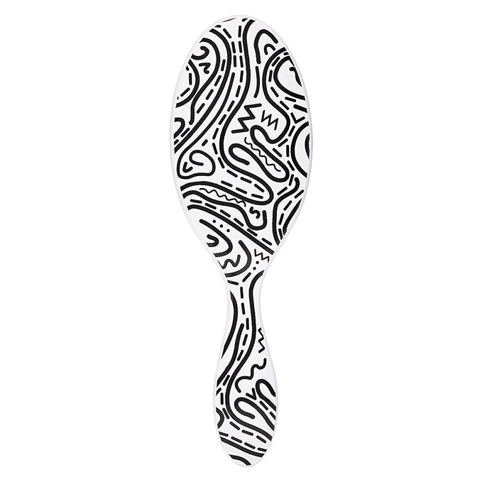 Wet Brush Original Detangling Hair Brush, Hipster Doodle - Ultra-Soft IntelliFlex Bristles - Detangler Brush Glide Through Tangles With Ease For All Hair Types - For Women, Men, Wet & Dry Hair