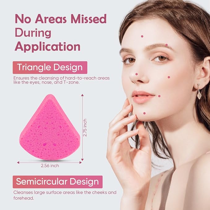 AIDEA Compressed Facial Sponges Pink, 96Count, Disposable Face Sponges, 100% Natural Cellulose Cosmetic Spa Sponge for Facial Cleansing, Exfoliating Mask, Makeup Removal