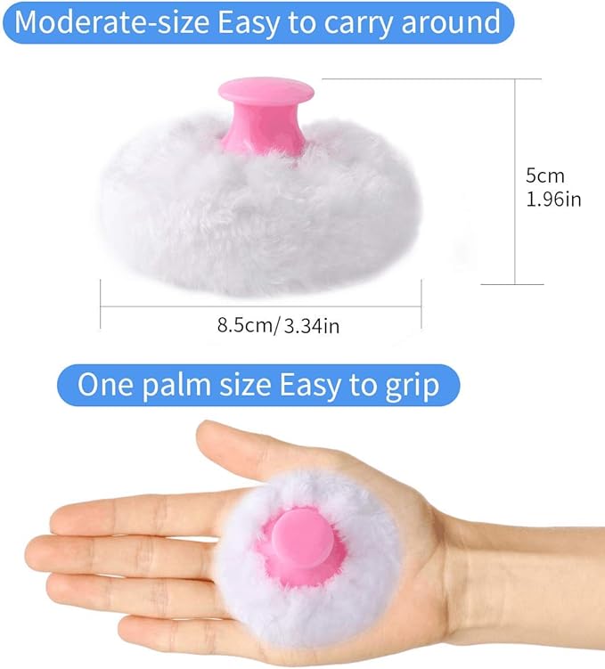 2pcs-Baby Body Cosmetic Powder Puff Kit Sponge Box Case Container(Blue&Pink)