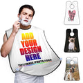Custom Beard Apron for Men Personalized Gift with Name Image Picture Text Beard Shave Cape Customized Beard Trimming Catcher Bib for Bathroom Carolina Blue