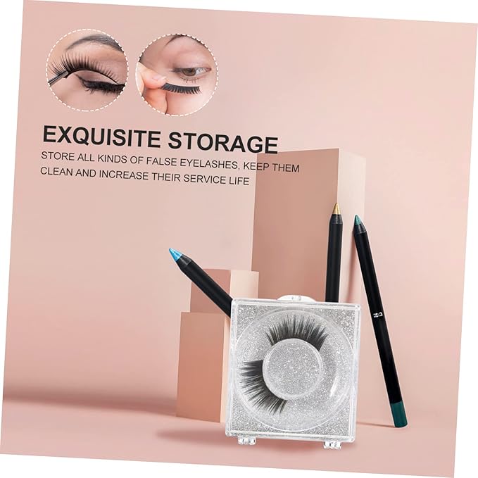 6pcs Transparent False Eyelash Storage Box Compact Organizer for Packing and Travel Beauty Salons and Personal Use