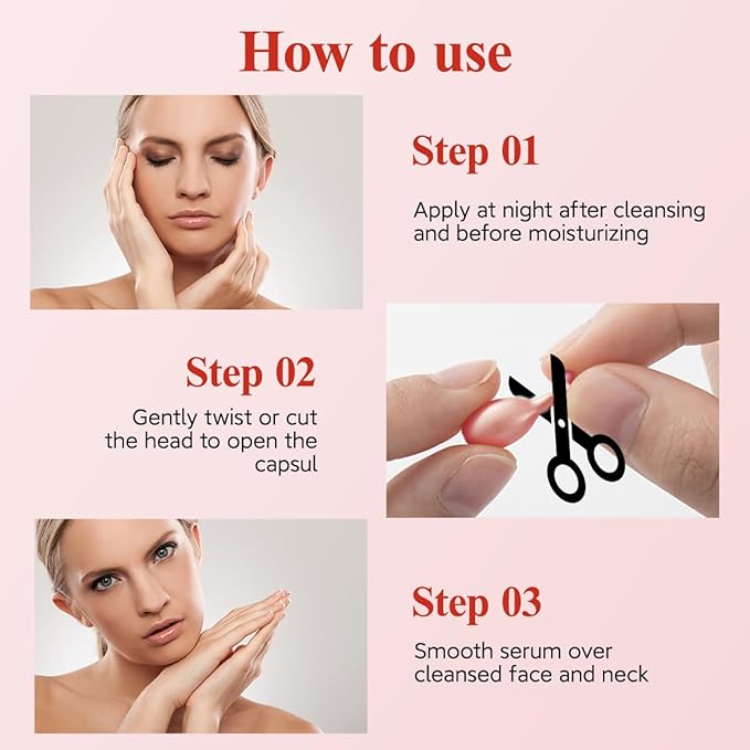 HKH Retinol Serum for Face - Anti Wrinkle Skincare Serum with Vitamin A & E - Capsules with Collagen for Women - Smoothing Fine Lines Firming & Moisturising Skin - Travel Friendly (38+38 ct)