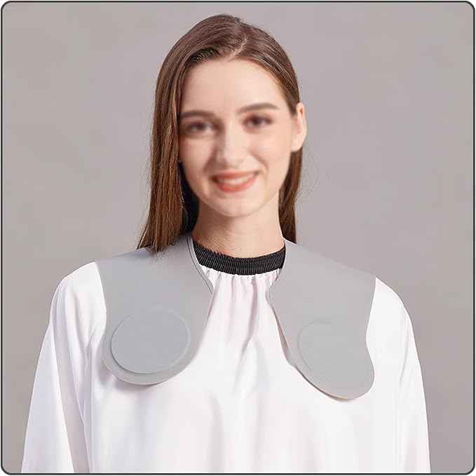 Hair Cutting Guide Cape Hair Cutting Collar for Hairstylists with Guidelines Weighted Hair Cutting Mat Silicone Waterproof Haircut Shoulder Mat (Gray)
