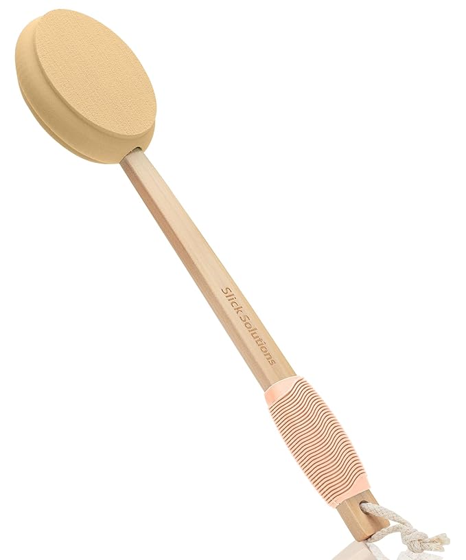 Slick- Lotion Applicator, 17 Inch, Warm Peach, Back Applicator Lotion, Certified Organic, Easy Reach Washable, Self Tanner for All Skin Tone