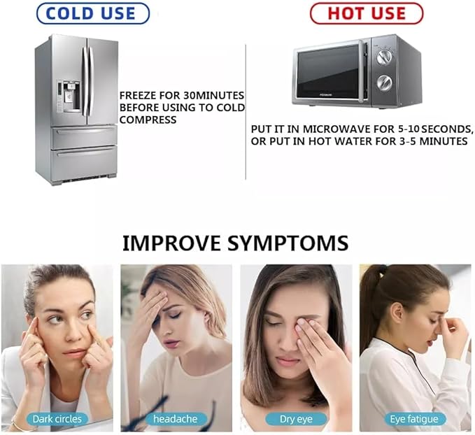 Cooling Eye Mask, Reusable Cold Eye Mask for Hot Cold Treatment for Eye Strain, Eye Swelling, Eye Redness, Puffy Eyes, Dark Circles, Smooth Fine Lines and Eye Recover Surgery. 2 Packs (Blue)