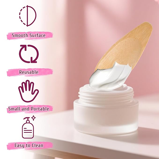 8 pcs Bamboo Deodorant Cream Applicators Multi-functional Facial Applicator Portable Makeup Beauty Tools Set Bamboo Face Mask Spatula Beauty Spa Mini Spoon for Deodorant Cream Mud Cosmetic Clay