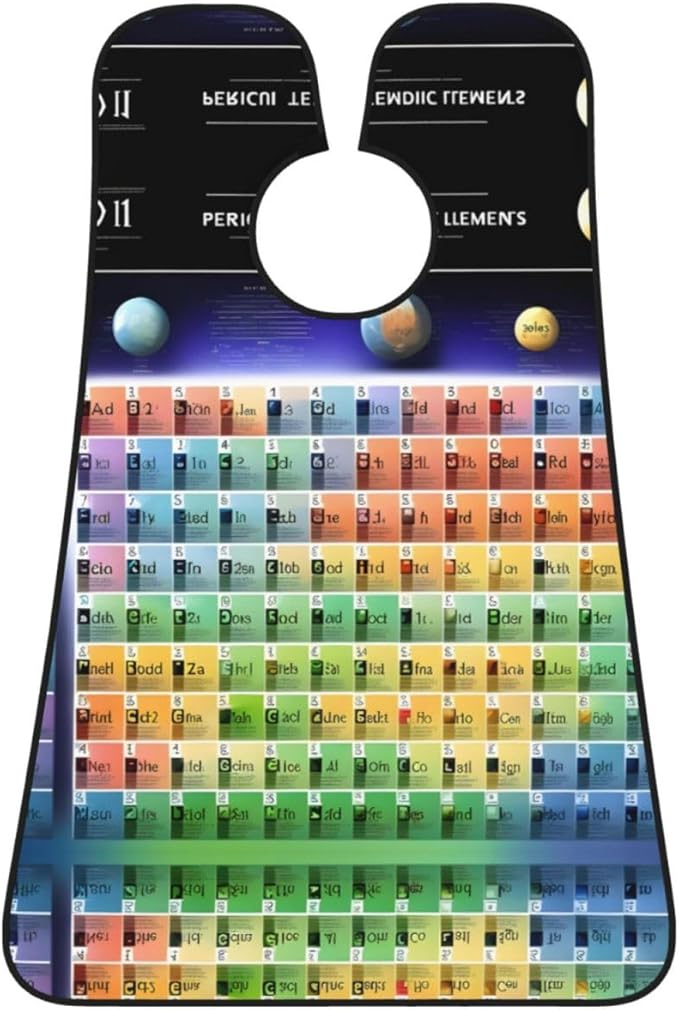 Periodic Table Of Elements Print Beard Bib Apron For Men, Beard Hair Catcher For Men Shaving Trimming,Beard Cape Cloth, Black