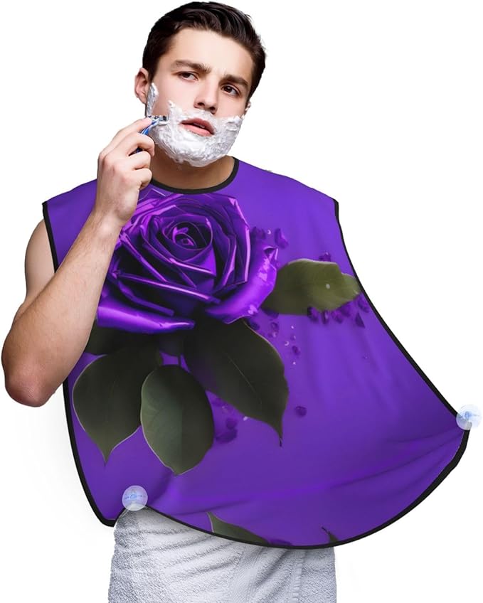 Rabbit Background Print Beard Bib Shaving Apron, Beard Hair Trimming Cape Gift For Dad