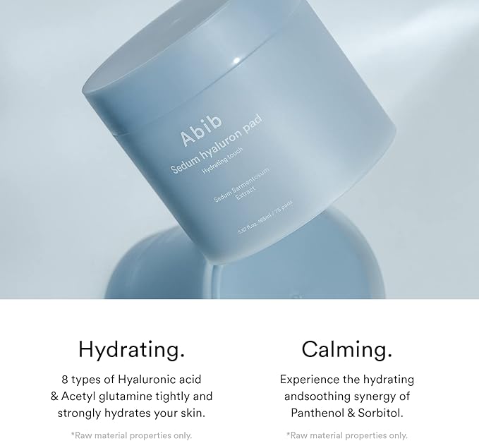 Abib Sedum hyaluron pad Hydrating Touch (75 Pads) | Hydrating for Dry Skin, Korean Skincare