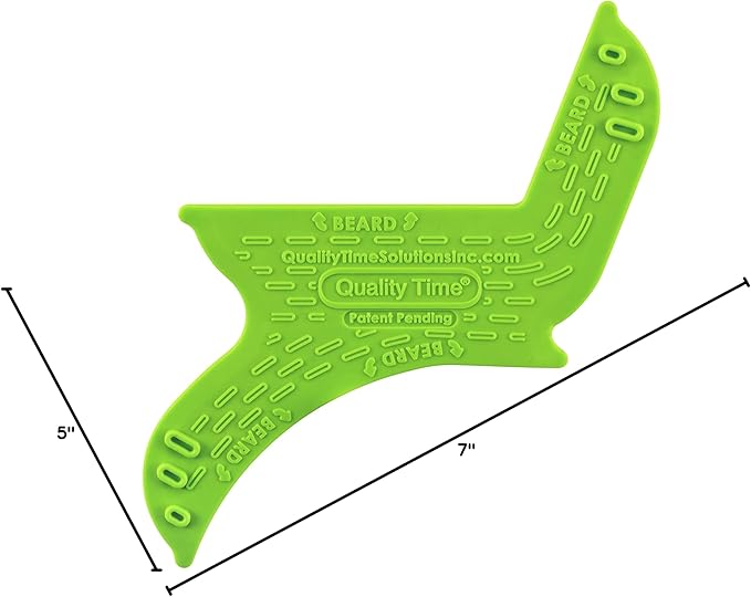 Quality Time Beard Shaping Tool Guide; Flexible Beard Guard, Do-it-Yourself, Innovative Design Template, Haircut Trimming Stencil - Beard Lineup Shaving Guide, Made in USA