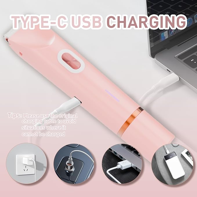 Bikini Trimmer for Women,2-in-1 Electric Razors for Womens with Painless Ceramic Blades,Waterproof Wet & Dry Use,Rechargeable Dual Head Electric Shaver for Pubic Legs Underarm Face Hairs& Body