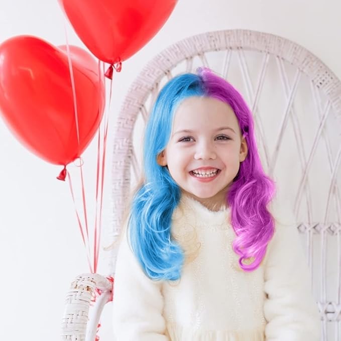 MSDADA Hair Chalk for Girls-New Hair Chalk Comb Temporary Bright Washable Hair Color Dye for Kids-Toys for 6 7 8 9 10 Year Old Girl Birthday Gifts for Christmas,Halloween,Cosplay-5 Pcs Pink+5 Pcs Blue