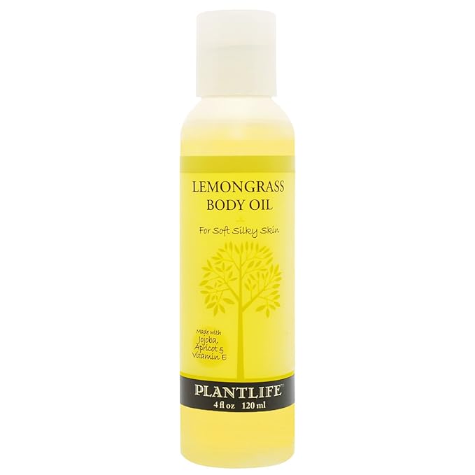 Plantlife Lemongrass Body Oil - Moisturizing Natural Body Oil for All Skin Types - Nourishing Dry Skin and Making It Feel Soft and Silky for Women & Men - Bath, Body & Massage Oil - 4oz