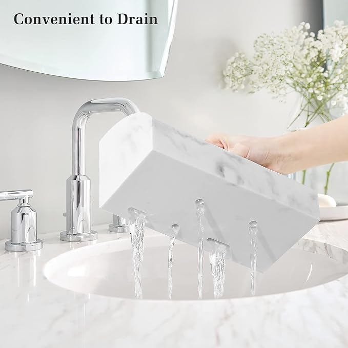 Luxspire Electric Toothbrush Holders, Bathroom Organizer Countertop Caddy 5 Slots Resin Large Toothbrush Holder Caddy Toothpaste Razor Marble Toothbrush holders for Bathroom Accessories, Gravel White