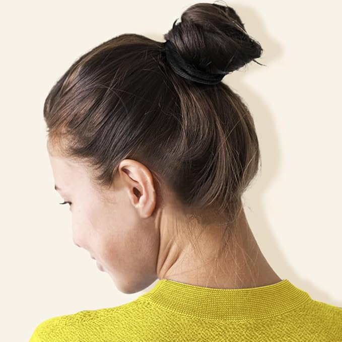 150PCS Hair Ties, IKOCO Black Hair Ties for Women No Damage, Cotton Seamless Ponytail Holders for Thick Hair