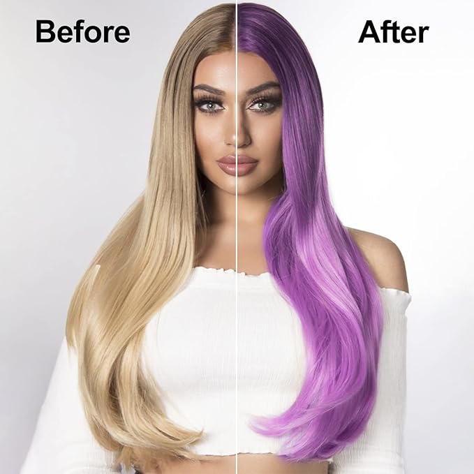 Purple Hair Dye Shampoo 3 in 1 for Vibrant Hair Color, Long-lasting & Natural Hair Color Shampoo, Herbal Ingredients Natural Shampoo Hair Dye Effect in Minutes, Gifts for Men Women 500ML