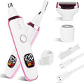 2025 Rechargeable Nose and Ear Hair Trimmer with LED Dispaly for Women Men,4 in 1 Painless Eyebrow & Facial Hair Trimmer with Powerful Motor,Ladies Wet & Dry Electric Razor (White)