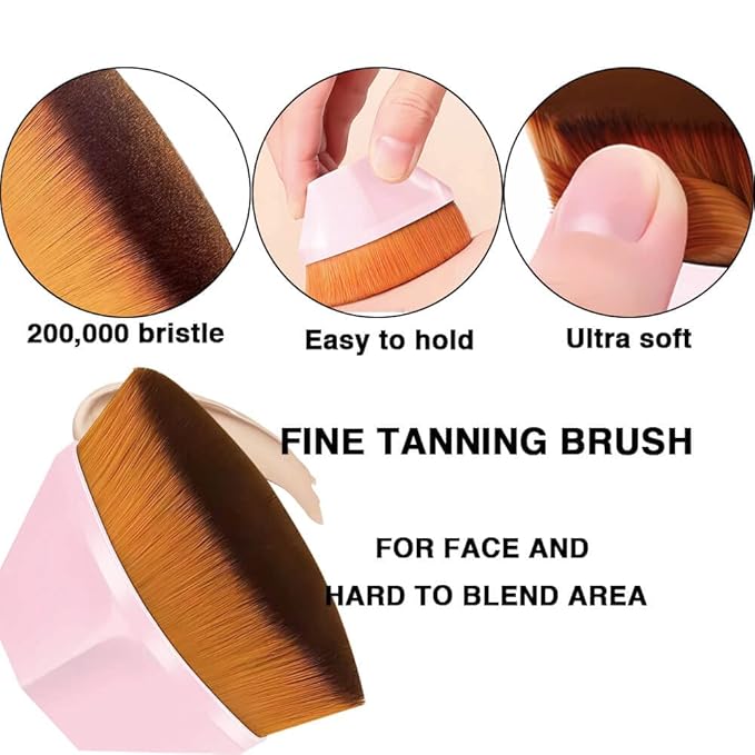 4Pack Self Tanning Mitt Applicator Set, 1 Self Tanning Mitt, 1 Self Tanner Lotion Back Applicator, 1 Self Face Tanner Brush, 1 Exfoliating Glove, Sunless Self Tan Kit