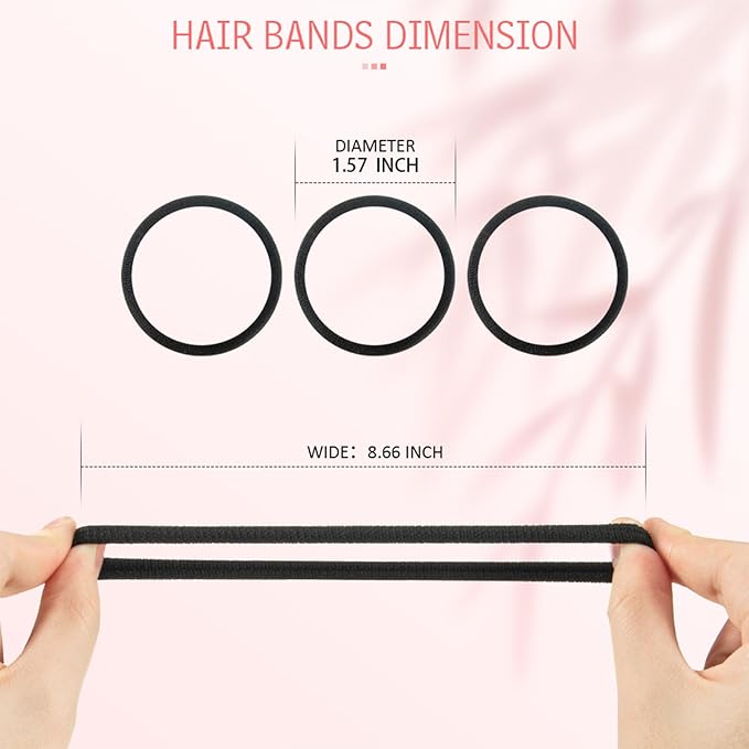 100PCS AOHIEDI No Damage Hair Ties for Women Girls, Elastic Hair Bands for All Hair Types, Thick or Thin, Ponytail Holders are Easy to Remove and Don't get Tangled, Upgrade, Black