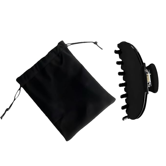 Durable Acetate Hair Clips - 4-Inch Black Claw Clips for Fine and Thick Hair (Black)