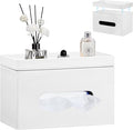 PU Leather Tissue Box Cover Rectangle with Detachable Storage Tray,Fits 230-Count Box Tall Rectangular,Modern Decorative Tissue Box Holder/Organizer for Bathroom,Bedroom Dresser,Night Stand