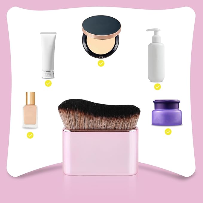 Self Tanning Brush, Self Tanner Applicator Blend Brush for Beauty Tan Bronzer, Foundation Makeup Spray Tan Blending Body Brushes for Face Leg(Rose Pink)