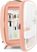 KFO Skincare Fridge 6L with Mirror and Light（3-Light Mode） | Pro-Style Beauty Fridge for Bedroom & Makeup | 6°C Cooling + 20dB Ultra-Quiet | 8-Can Drink and Cosmetic Storage & Adjustable Shelf