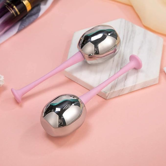 Stainless Steel Ice Globes for Facials - Face Roller for Face Neck & Eyes - Skin Care for Dark Circles, Puffiness, Wrinkles