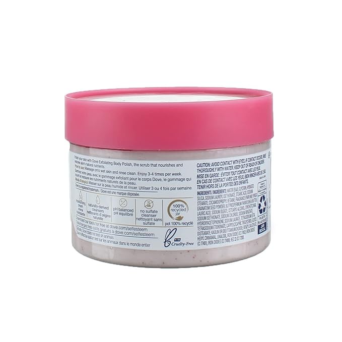 Dove Exfoliating Body Polish Body Scrub, Pomegranate & Shea (Pack of 4)