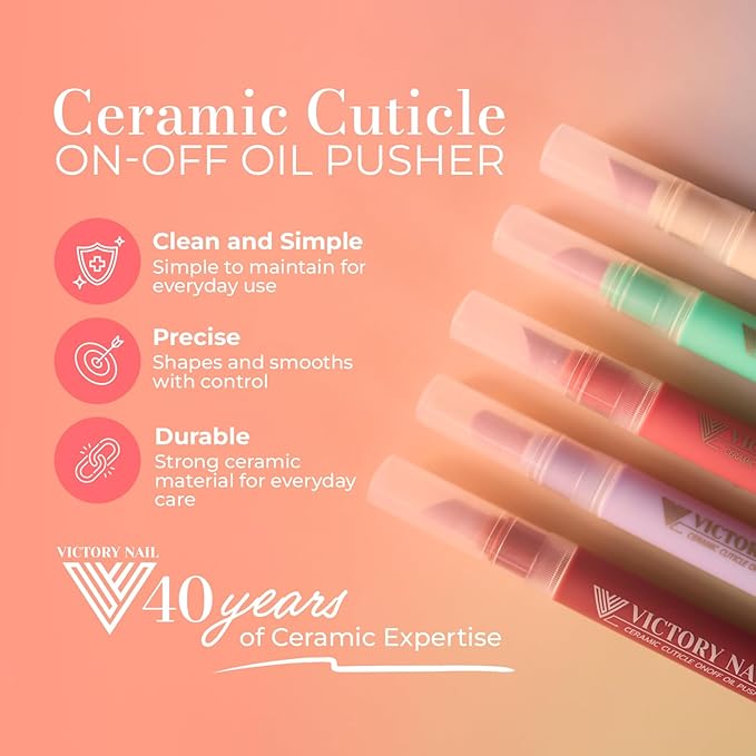 Ceramic Cuticle On/Off Oil Pusher Cuticle Pusher (4 colors) (Rose)
