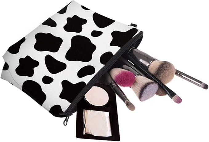 Deanfun Cosmetic Bag for Women Trendy Makeup Bags Organizer Travel Waterproof Toiletries Bag Accessories Cow Point Gifts (52558)