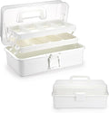 BTSKY 3-Layer Plastic Dividing Storage Box Craft Organizer with Adjustable Spacers Portable Handled Art Supply Multipurpose Home Utility Box for Medicine, Sewing