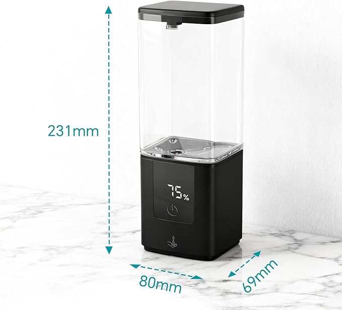 LAOPAO Automatic Soap Dispenser Wall Mount Rechargeable Liquid Soap Pump for Kitchen, Touchless Soap Dispenser for Dish/Hand/Shower Soap, Home & Commercial, 540ml, Black