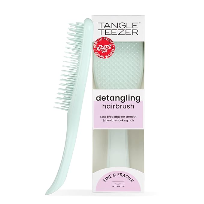 Tangle Teezer Fine Ultimate Detangler Brush, Dry & Wet Hair Brush to Detangle & Reduce Breakage for Fine Hair Types, Ice Blue