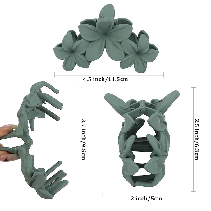 Flower Hair Clips for Women 4PCS Matte Flower Claw Clips Non-slip Cute Claws for Thick Thin Hair Strong Hold Fashion Accessories for Women Girls