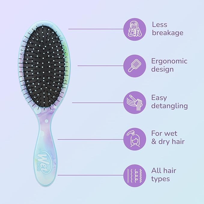 Wet Brush Original Detangler Hair Brush - Color Wash, Splatter - All Hair Types - Ultra-Soft IntelliFlex Bristles Glide Through Tangles with Ease - Pain-Free Comb for Men, Women, Boys and Girls